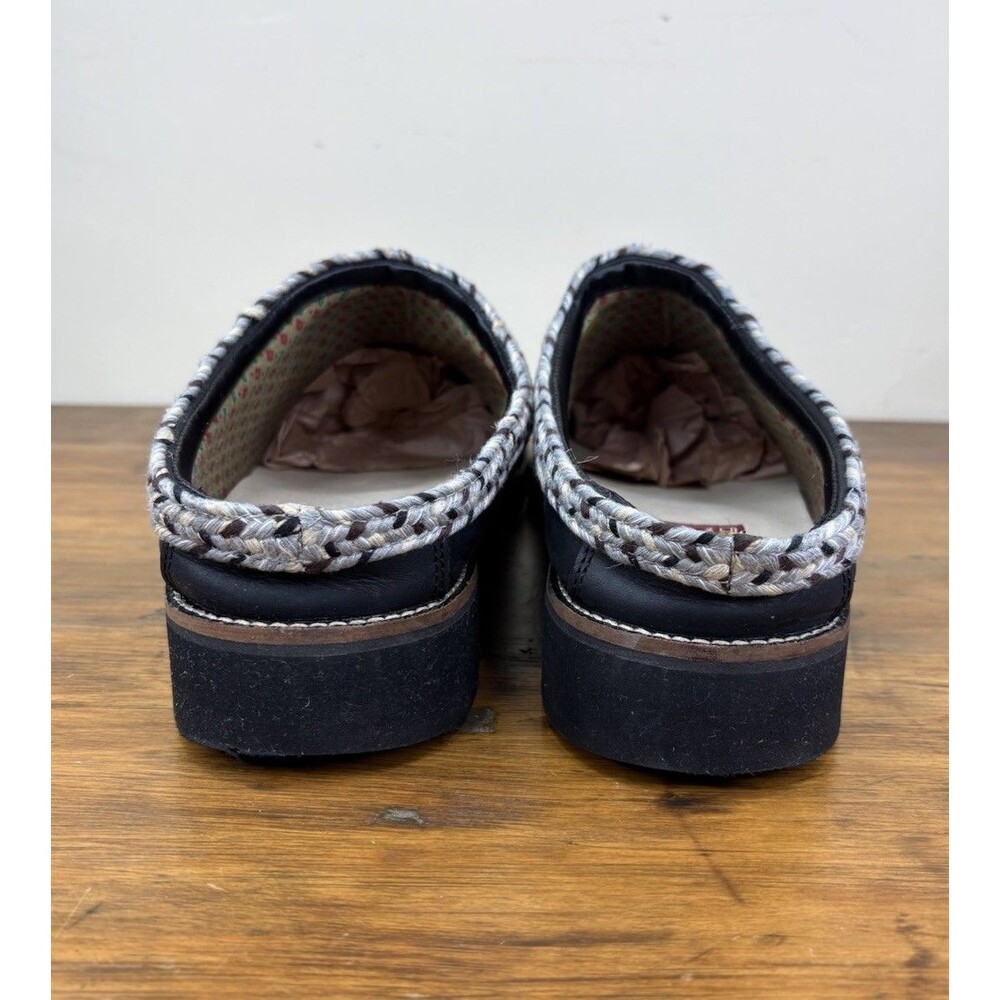 Simple Shoes Original Clog Black Leather Braided Trim Mule Men 14 M Women 16 - Picture 8 of 13